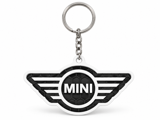 Breloc auto Mini Cooper cu lanț și inel