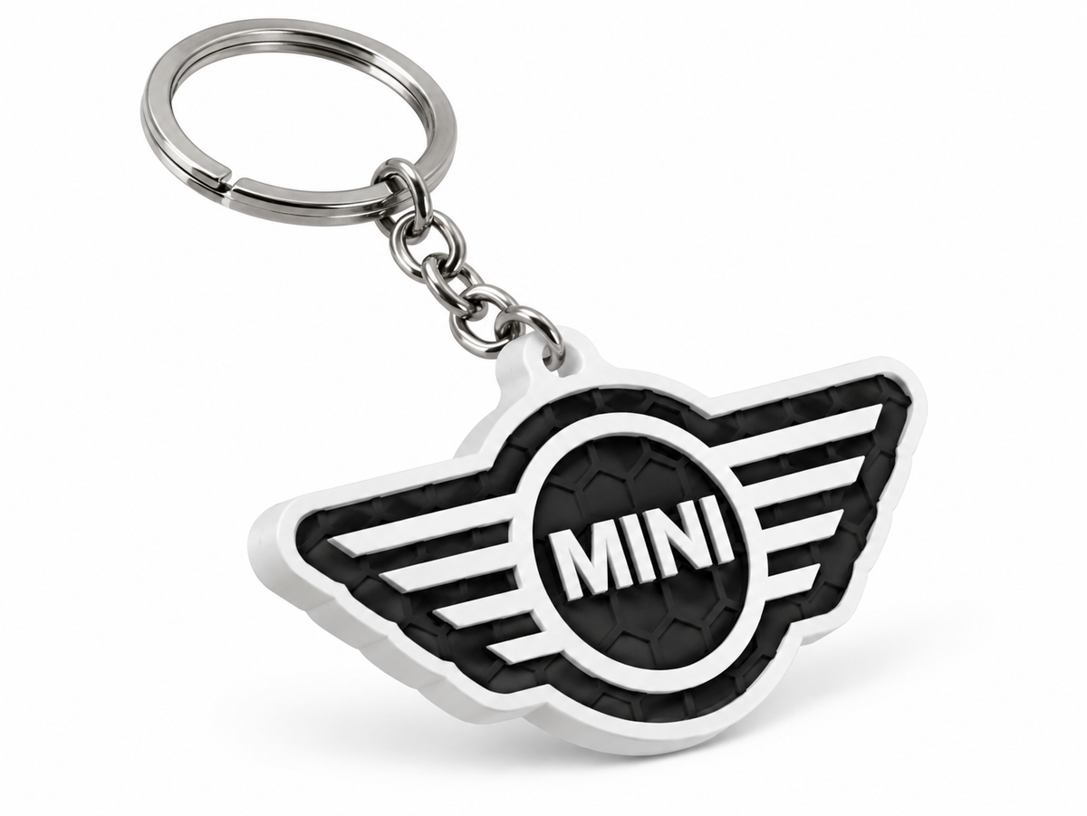 Breloc auto Mini Cooper cu lanț și inel