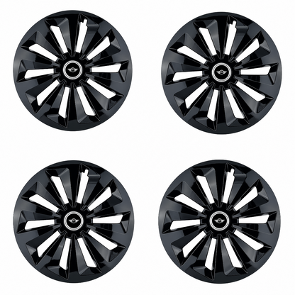 Set 4 capace roti Fox negru R15 Compatibil Cu Mini