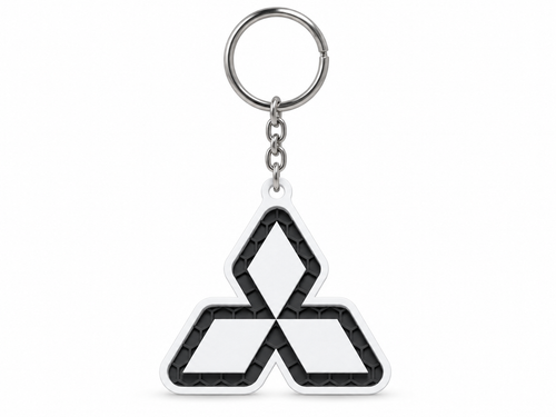 Breloc auto Mitsubishi logo cu lanț și inel