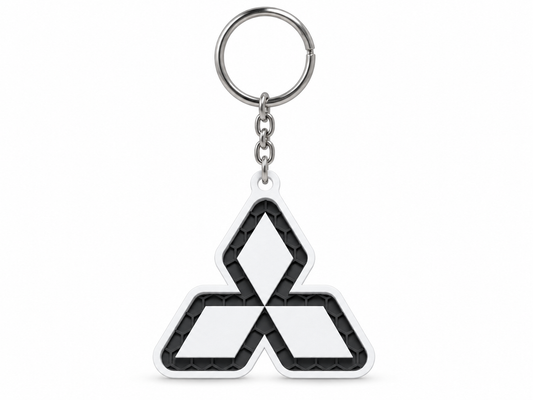 Breloc auto Mitsubishi logo cu lanț și inel