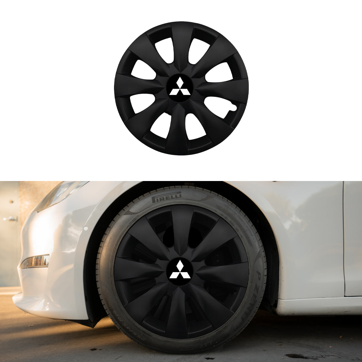 Set 4 capace roti potrivite jantelor de 15 inch compatibile MITSUBISHI, Model - 316 Black Edition