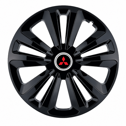 Set 4 Capace Roti Terra Negru R15, pentru Mitsubishi