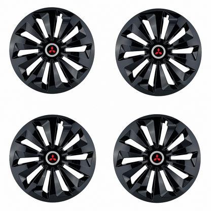 Set 4 capace roti Fox negru R14 Compatibil Cu Mitsubishi