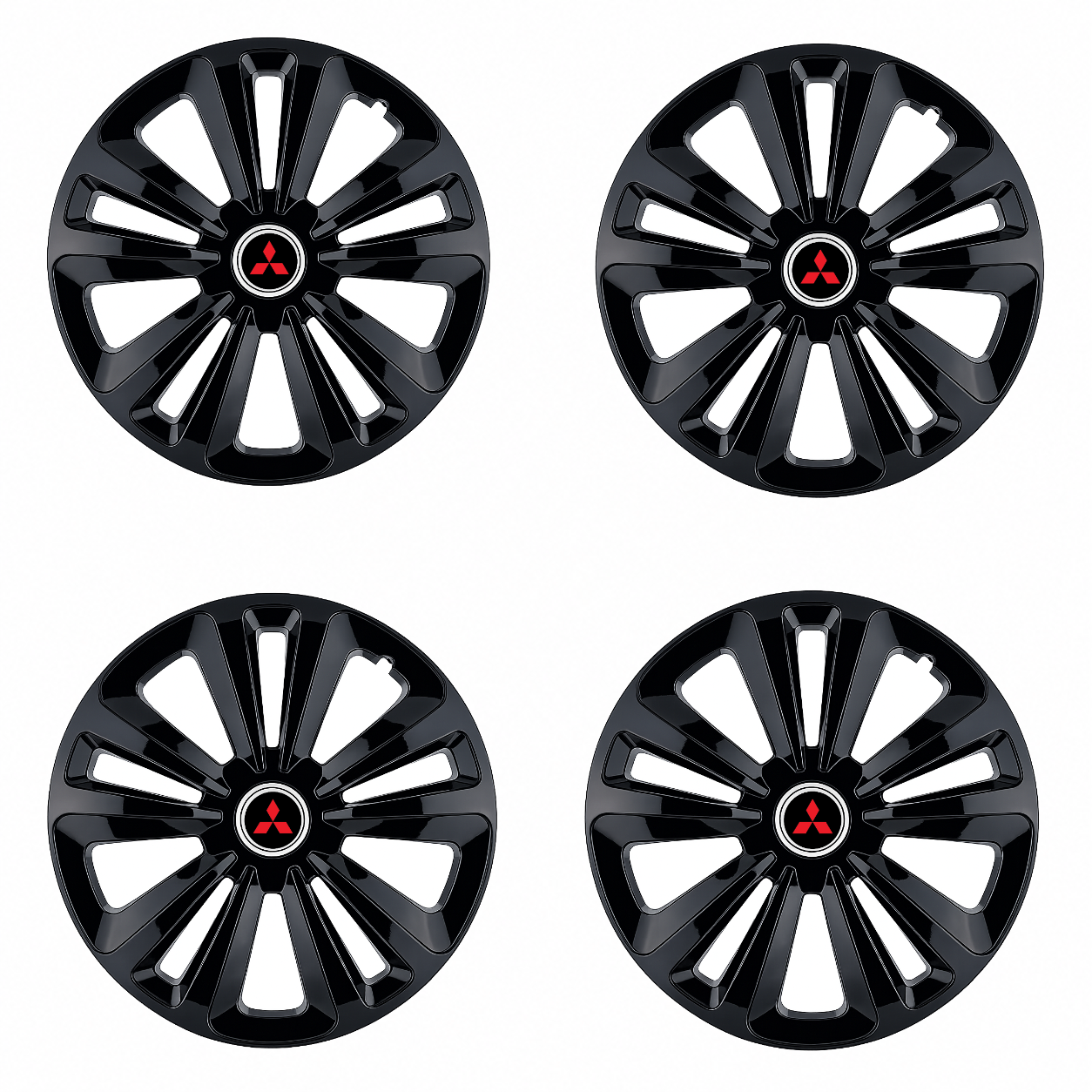 Set 4 Capace Roti Terra Negru R14, pentru Mitsubishi