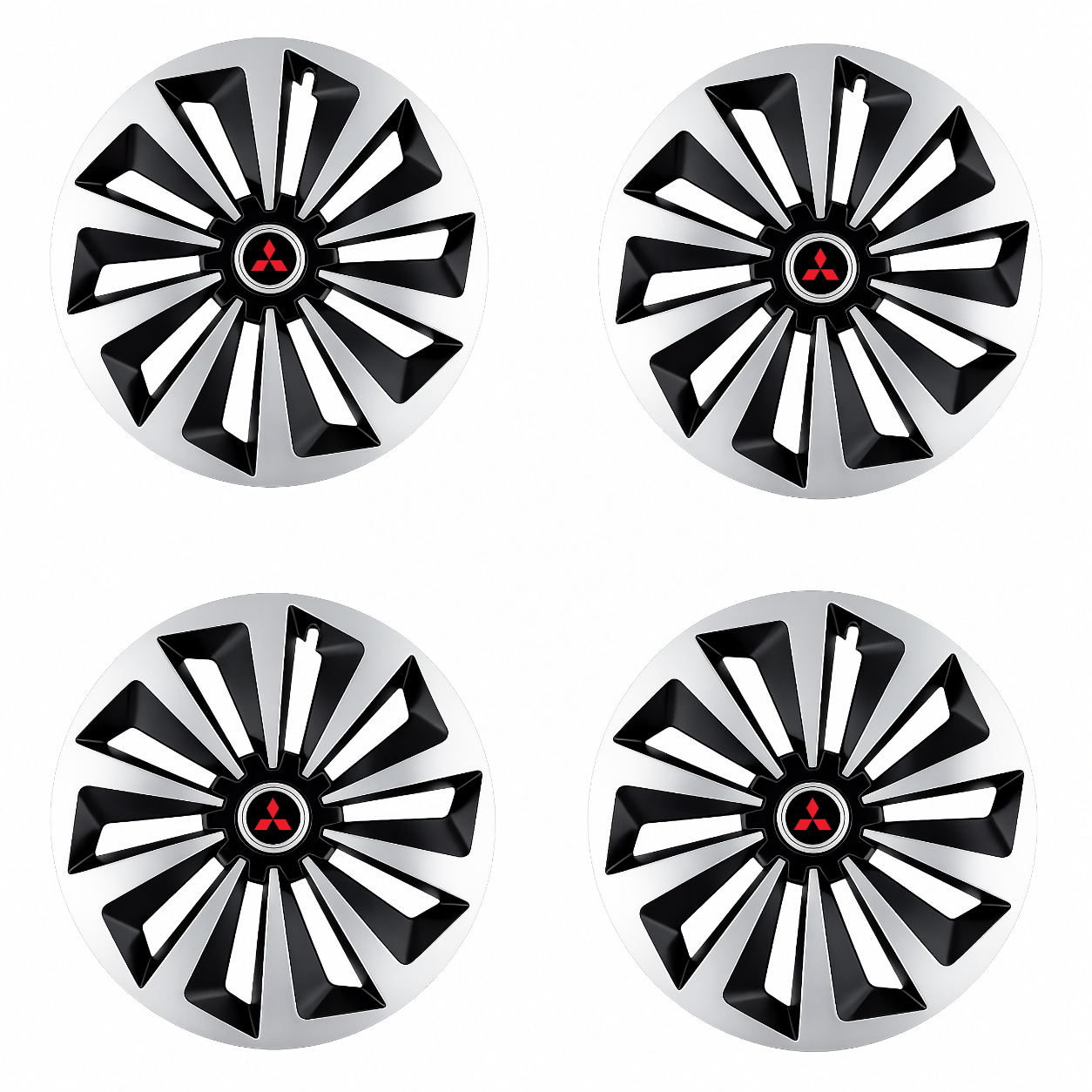 Set 4 capace roti Fox Gri-Negru R16 Compatibil Cu Mitsubishi