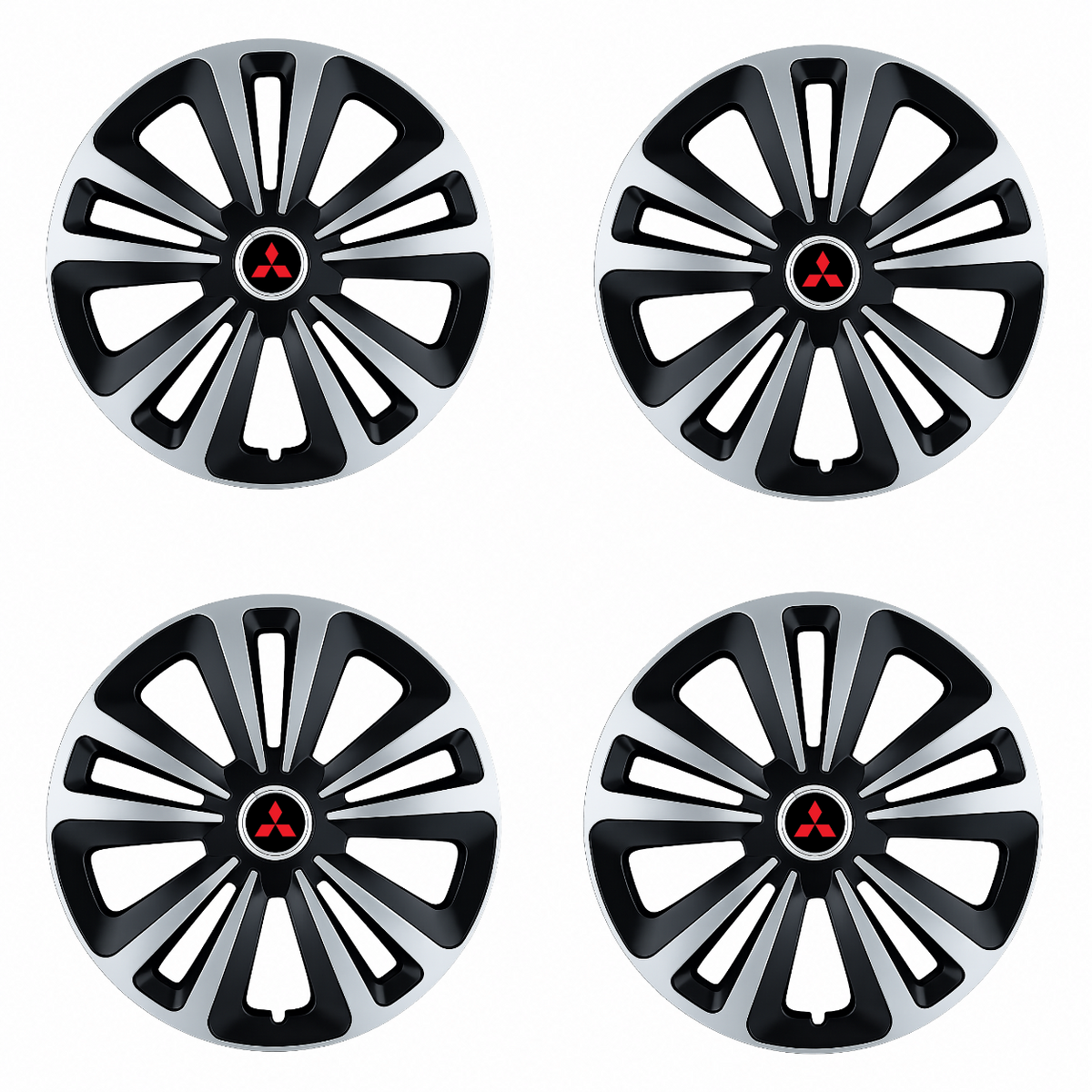 Set 4 Capace Roti Terra Gri-Negru R15, Compatibil Cu Mitsubishi