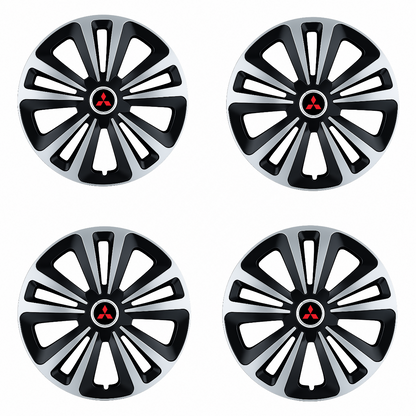 Set 4 Capace Roti Terra Gri-Negru R15, Compatibil Cu Mitsubishi