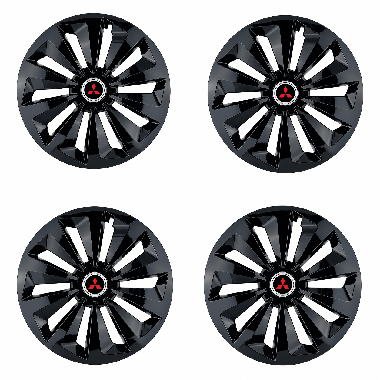 Set 4 capace roti Fox negru R16 Compatibil Cu Mitsubishi