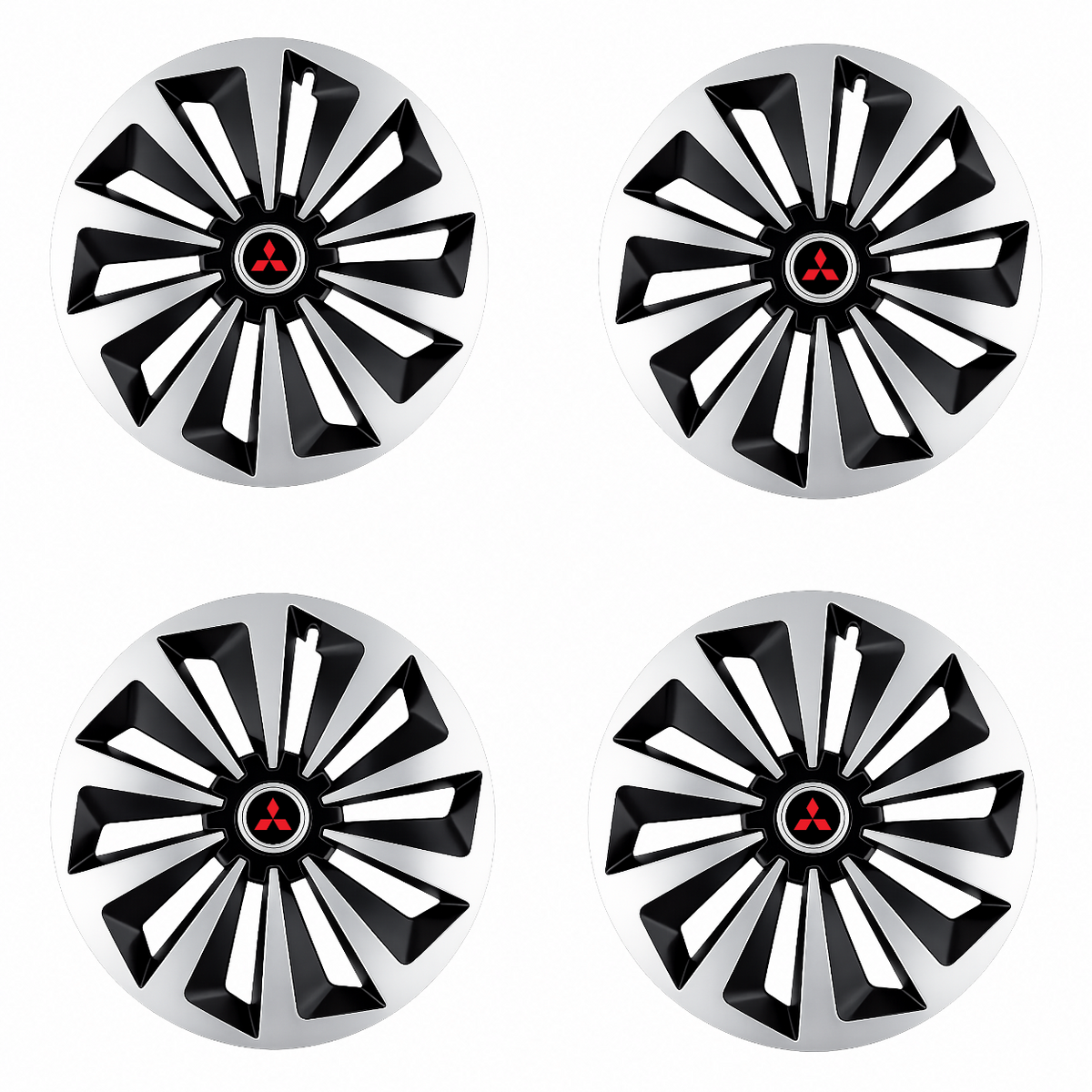 Set 4 capace roti Fox Gri-Negru R15 Compatibil Cu Mitsubishi