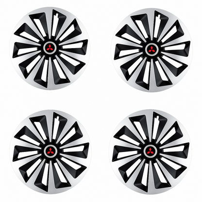 Set 4 capace roti Fox Gri-Negru R15 Compatibil Cu Mitsubishi