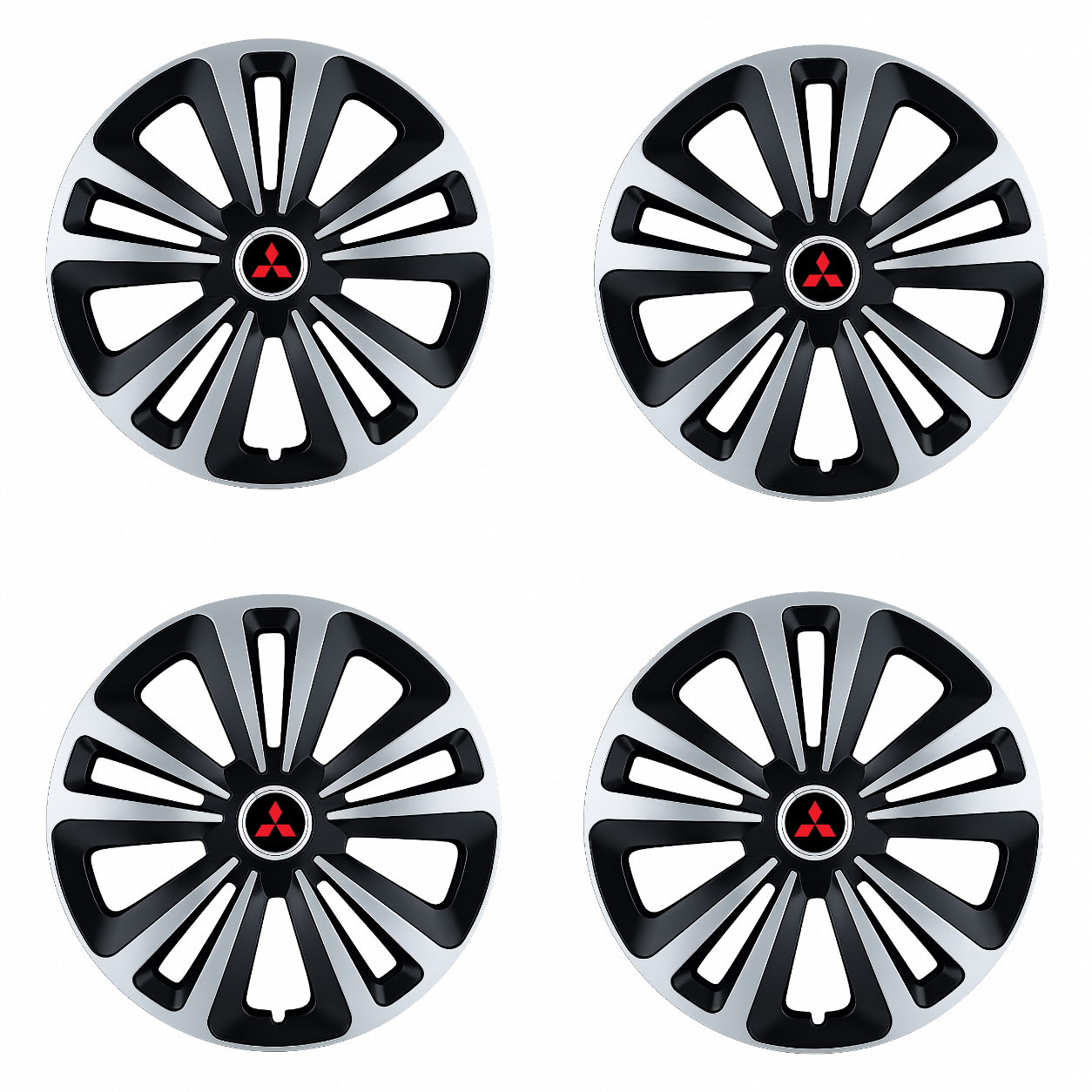 Set 4 Capace Roti Terra Gri-Negru R14, Compatibil Cu Mitsubishi