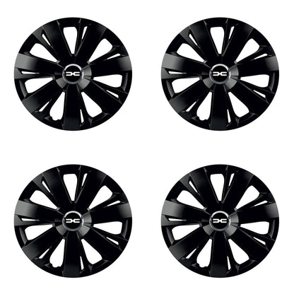 Set 4 capace roti Negre Cu Inel Cromat Energy R14 Compatibil Cu Dacia Nou