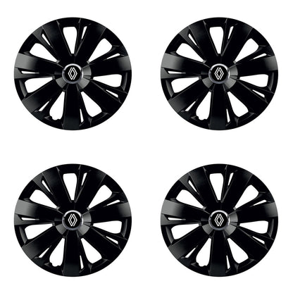 Set 4 capace roti Negre Cu Inel Cromat Energy R14 Compatibil Cu Renault Nou