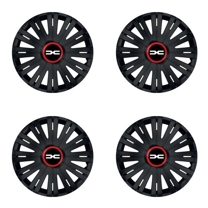 Set 4 capace roti Negre Cu Inel Rosu Active R16 Compatibil Cu Dacia Nou