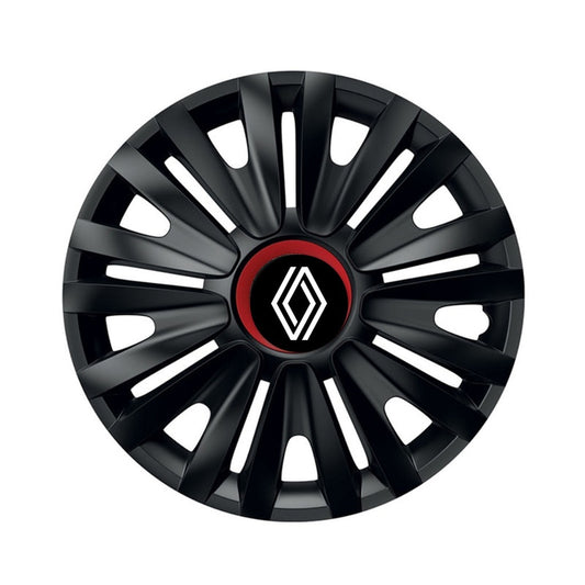 Set 4 capace roti Negre Cu Inel Rosu Royal R15 Compatibil Cu Renault Nou