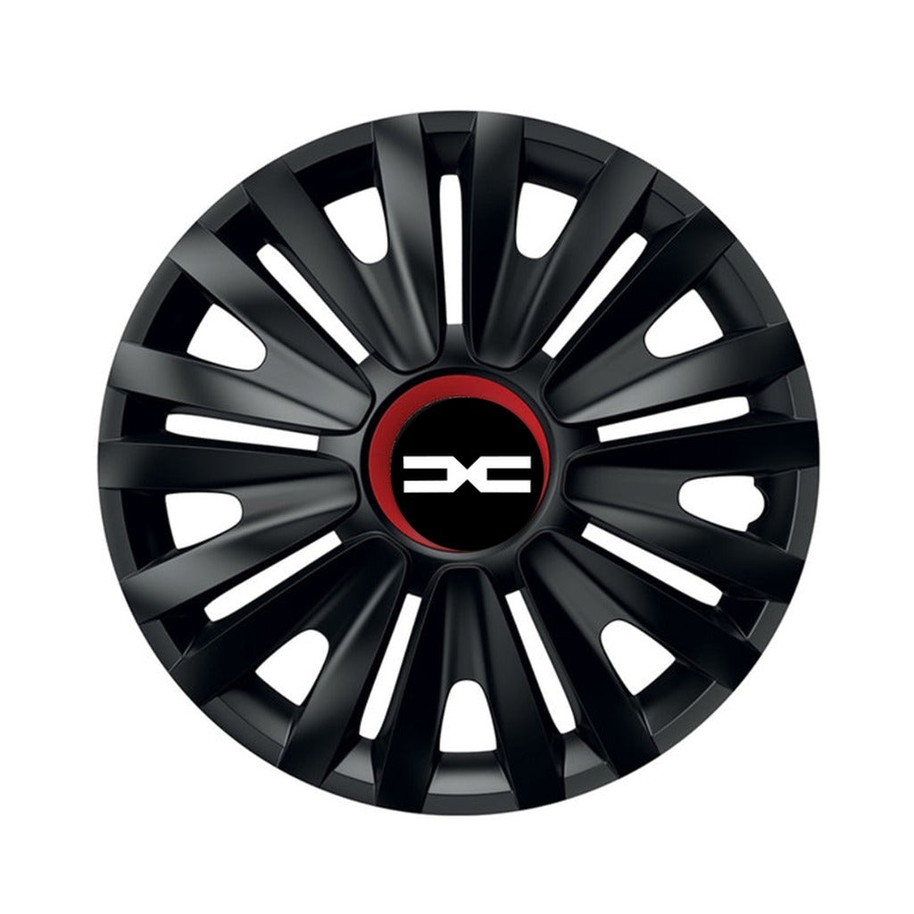 Set 4 capace roti Negre Cu Inel Rosu Royal R16 Compatibil Cu Dacia Nou