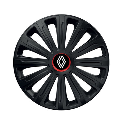 Set 4 capace roti Negre Cu Inel Rosu Trend R15 Compatibil Cu Renault Nou