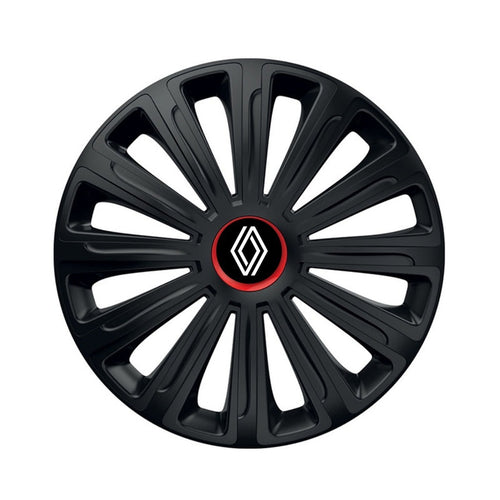 Set 4 capace roti Negre Cu Inel Rosu Trend R15 Compatibil Cu Renault Nou