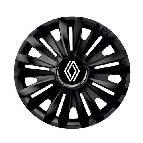 Set 4 capace roti Negre Cu Inel Cromat Royal R14 Compatibil Cu Renault Nou
