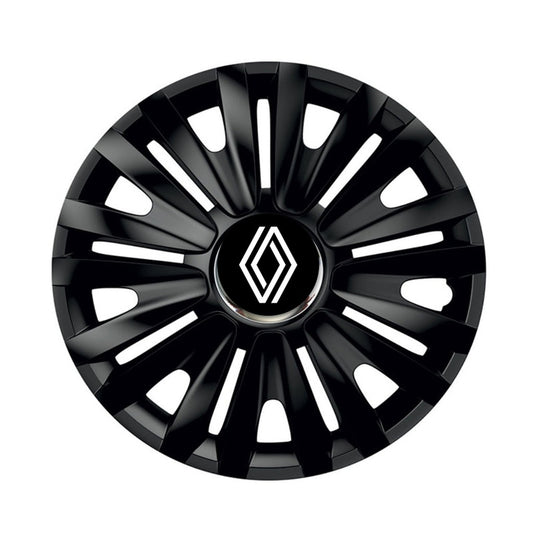 Set 4 capace roti Negre Cu Inel Cromat Royal R14 Compatibil Cu Renault Nou