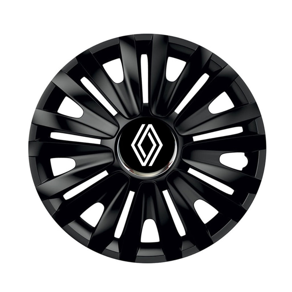 Set 4 capace roti Negre Cu Inel Cromat Royal R16 Compatibil Cu Renault Nou