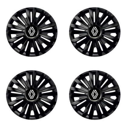 Set 4 capace roti Negre Cu Inel Cromat Royal R16 Compatibil Cu Renault Nou