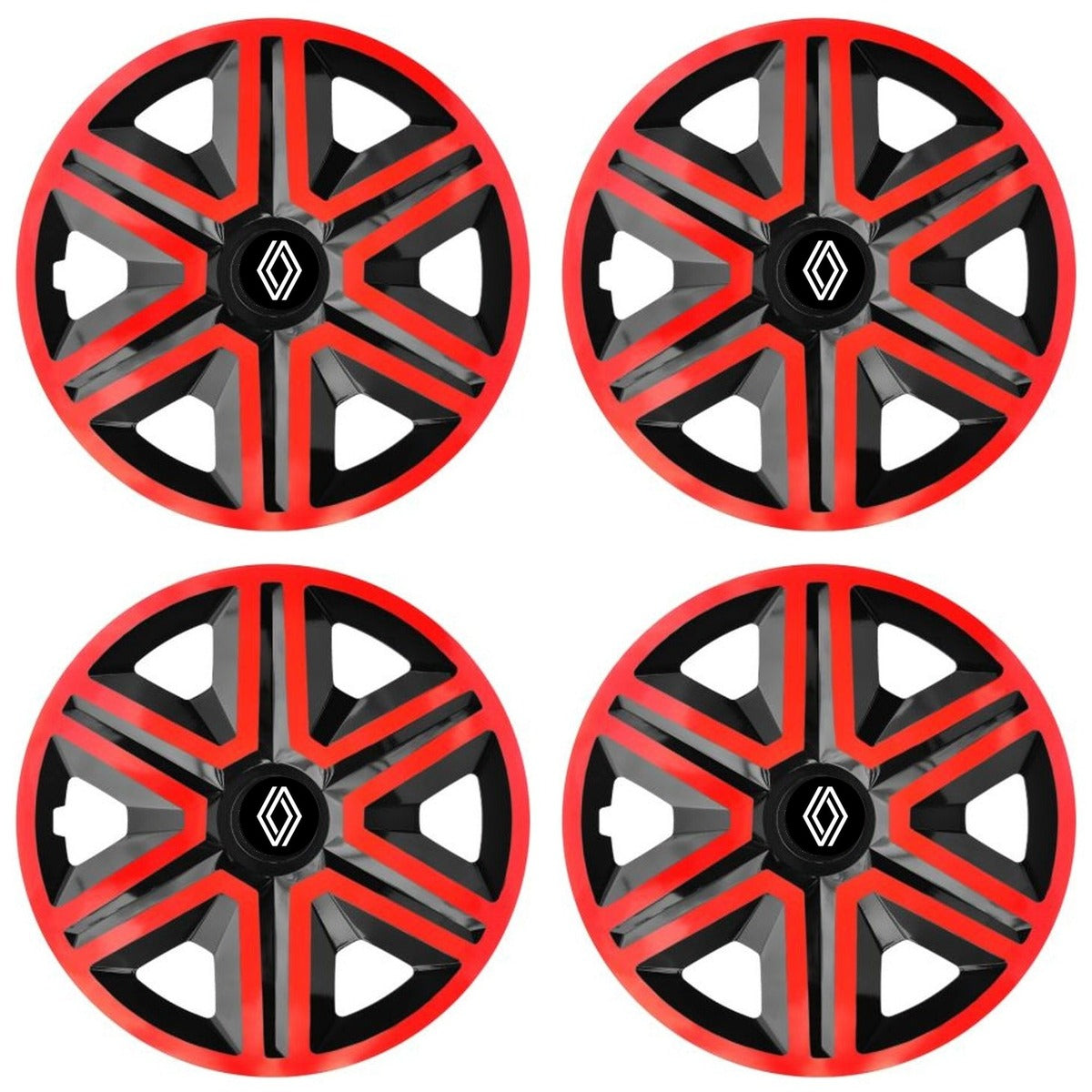 Set 4 Capace Roti, Potrivite Jantelor de 14 inch, Pentru Renault Nou, Model Negru si Rosu