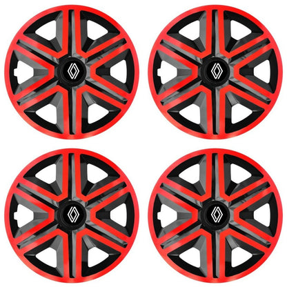 Set 4 Capace Roti, Potrivite Jantelor de 14 inch, Pentru Renault Nou, Model Negru si Rosu