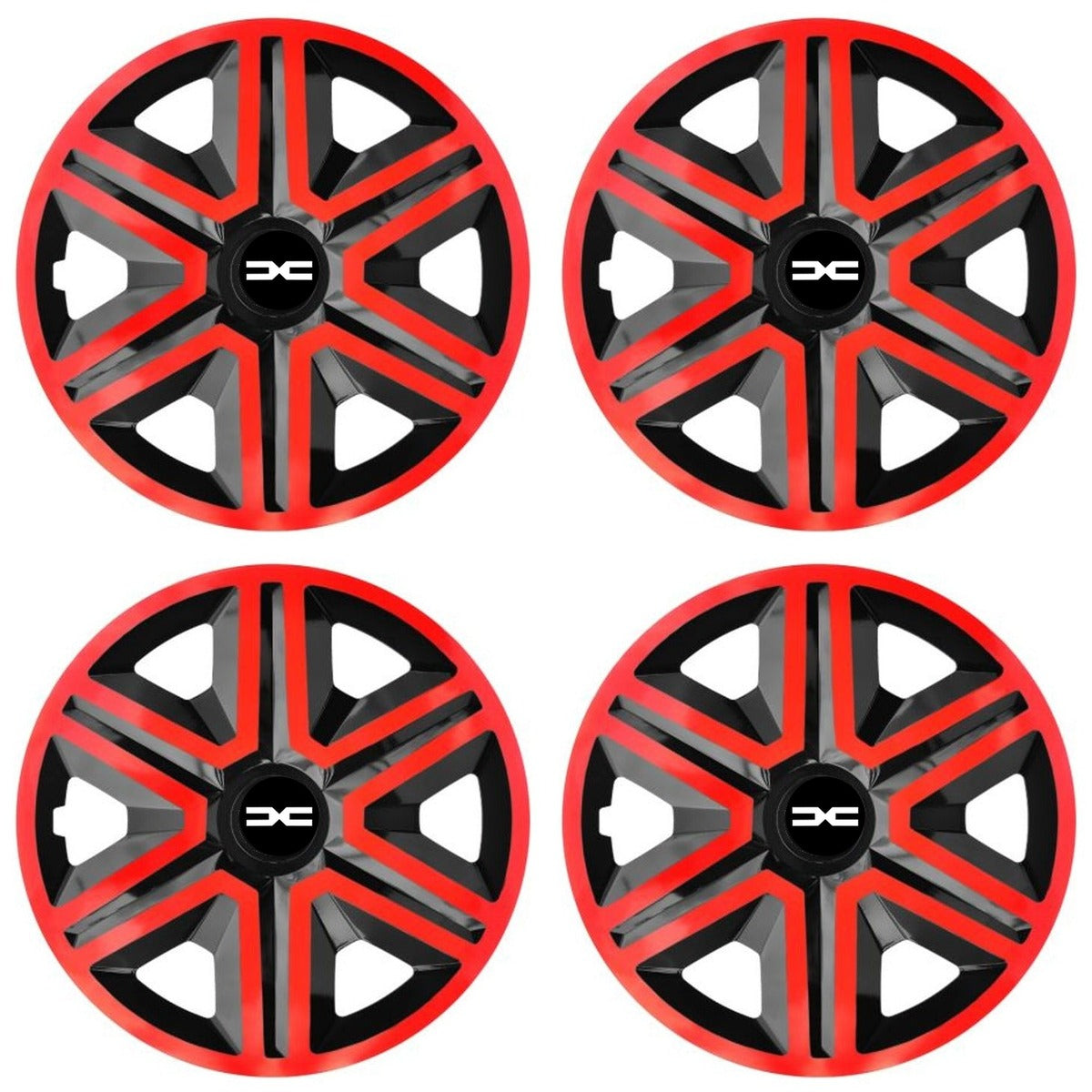 Set 4 Capace Roti, Potrivite Jantelor de 15 inch, Pentru Dacia Nou, Model Negru si Rosu