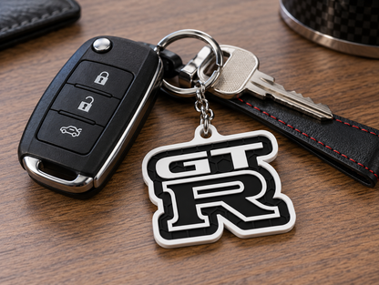 Breloc auto Nissan GT-R cu lanț și inel