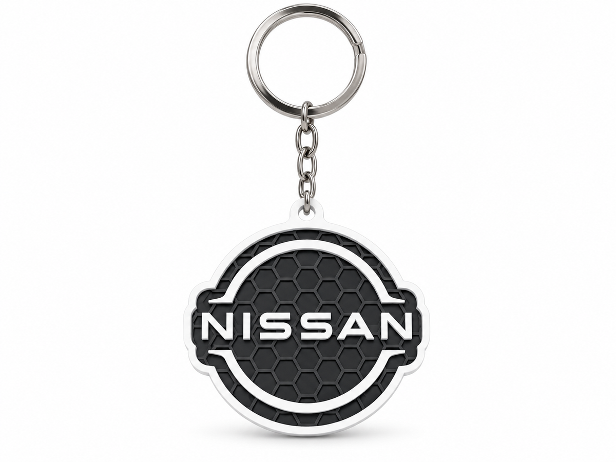 Breloc auto Nissan logo cu lanț și inel