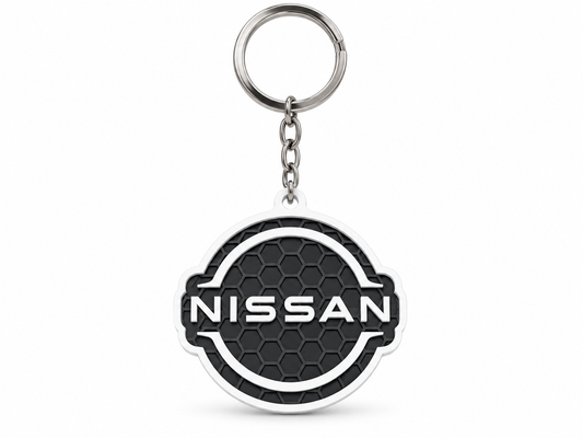Breloc auto Nissan logo cu lanț și inel