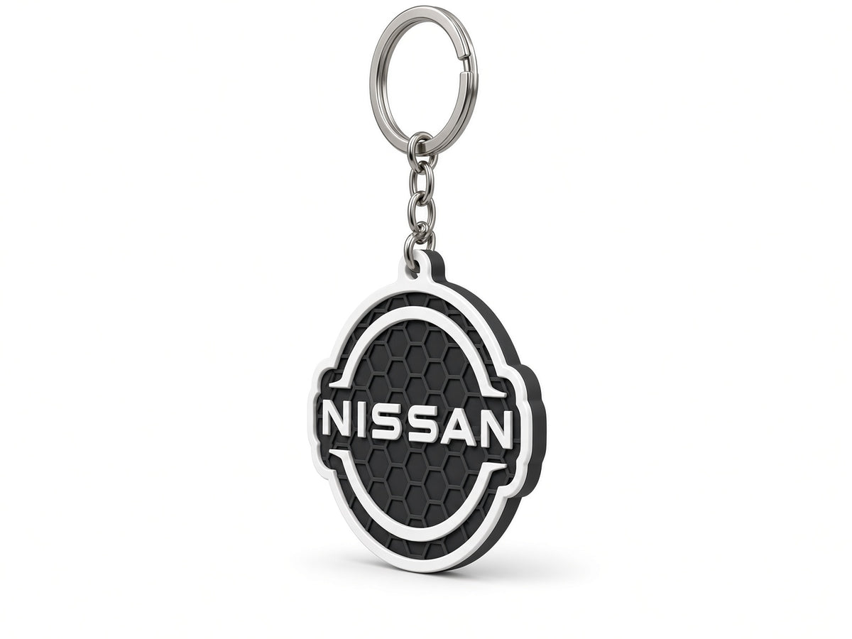 Breloc auto Nissan logo cu lanț și inel