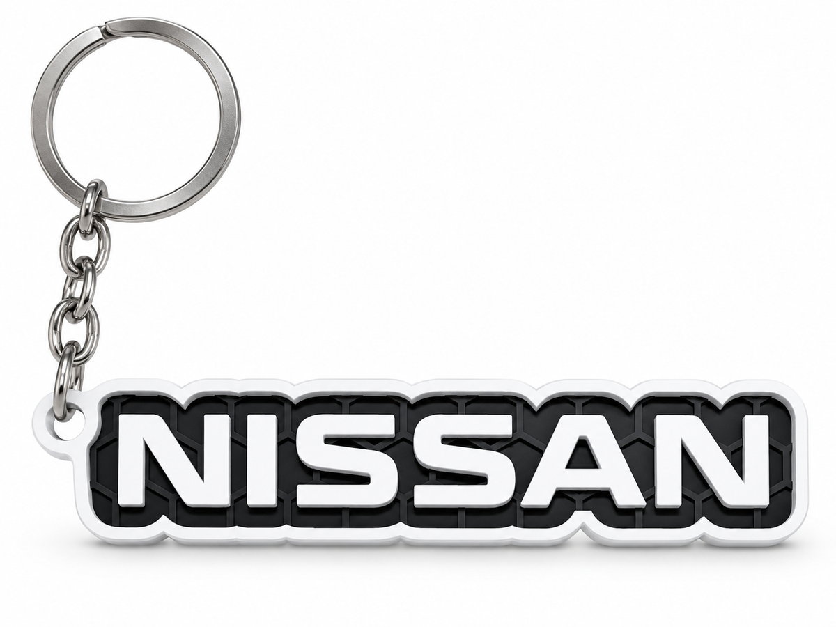 Breloc auto Nissan inscripție cu lanț și inel