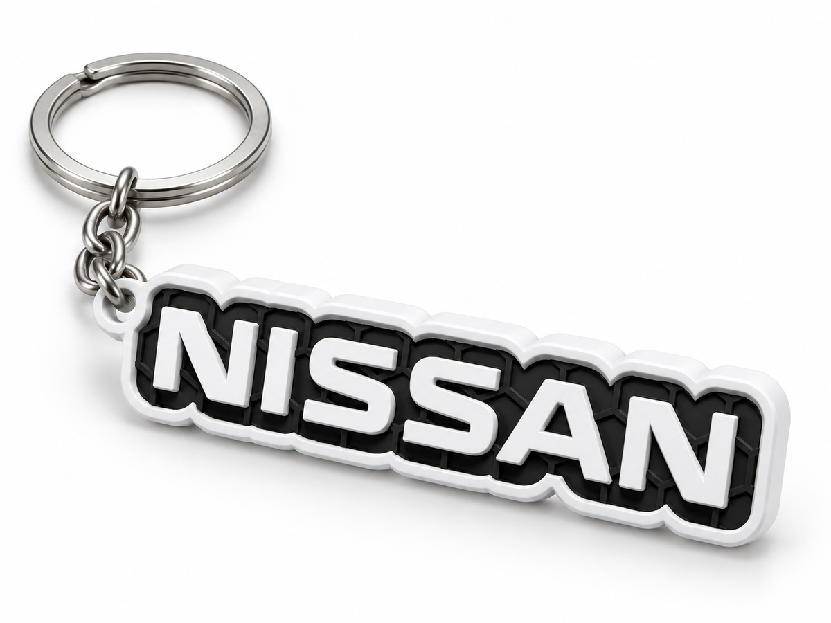 Breloc auto Nissan inscripție cu lanț și inel
