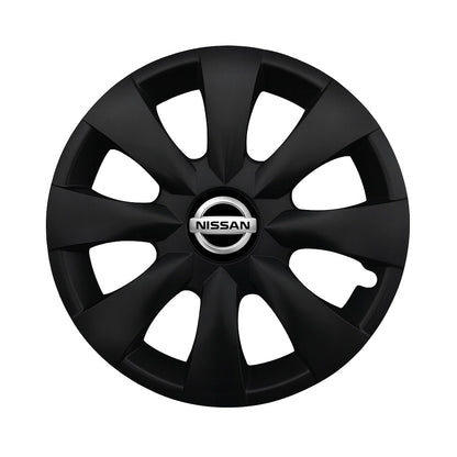Set 4 capace roti potrivite jantelor de 15 inch compatibile NISSAN, Model - 316 Black Edition
