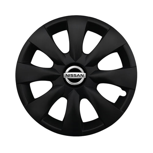 Set 4 capace roti potrivite jantelor de 15 inch compatibile NISSAN, Model - 316 Black Edition