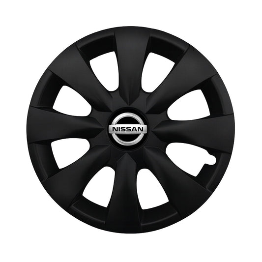 Set 4 capace roti potrivite jantelor de 15 inch compatibile NISSAN, Model - 316 Black Edition
