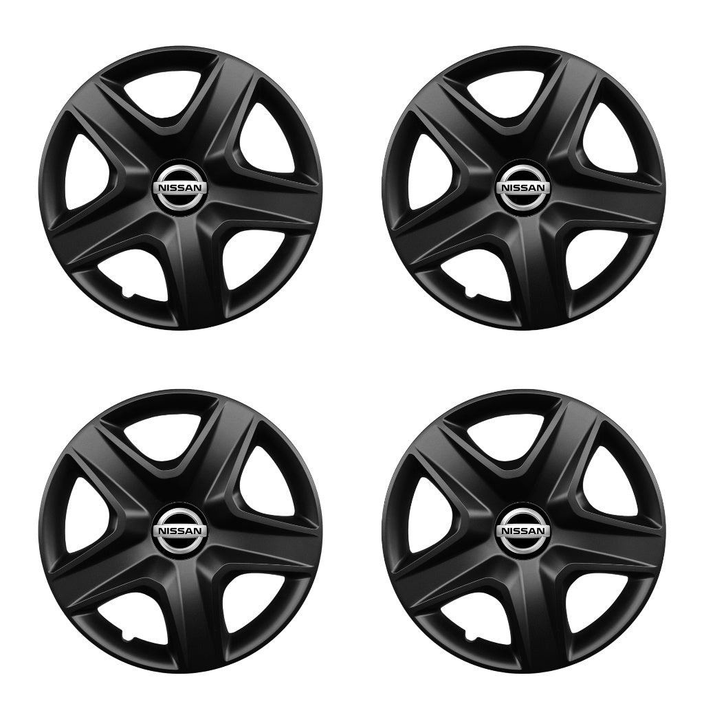 Set 4 capace roti potrivite jantelor de 16 inch compatibile NISSAN, Model 418 Black