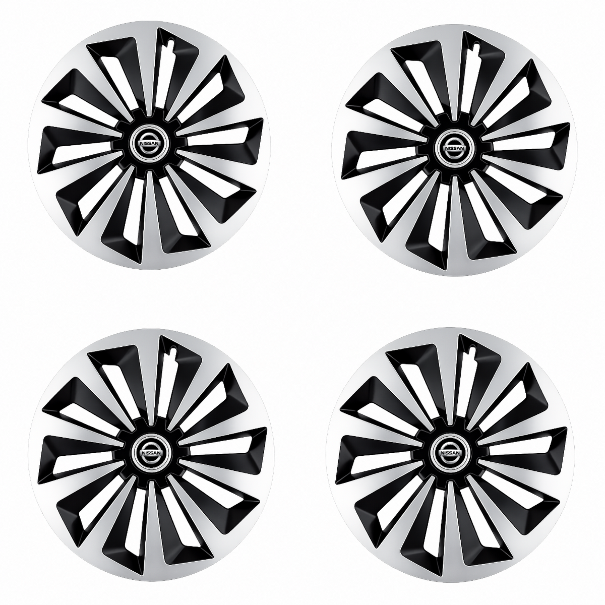 Set 4 capace roti Fox Gri-Negru R15 Compatibil Cu Nissan