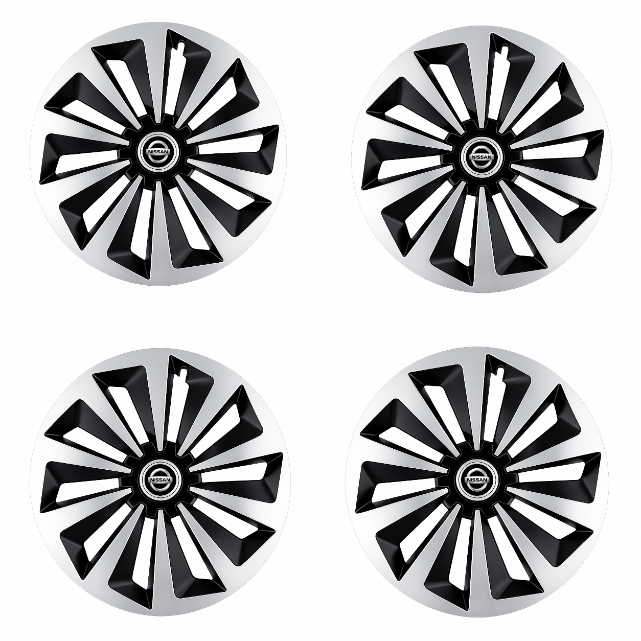 Set 4 capace roti Fox Gri-Negru R14 Compatibil Cu Nissan