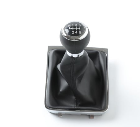 Nuca schimbator auto cu manson imitatie piele neagra compatibil Vw Passat B6 2005-2010, 6 trepte