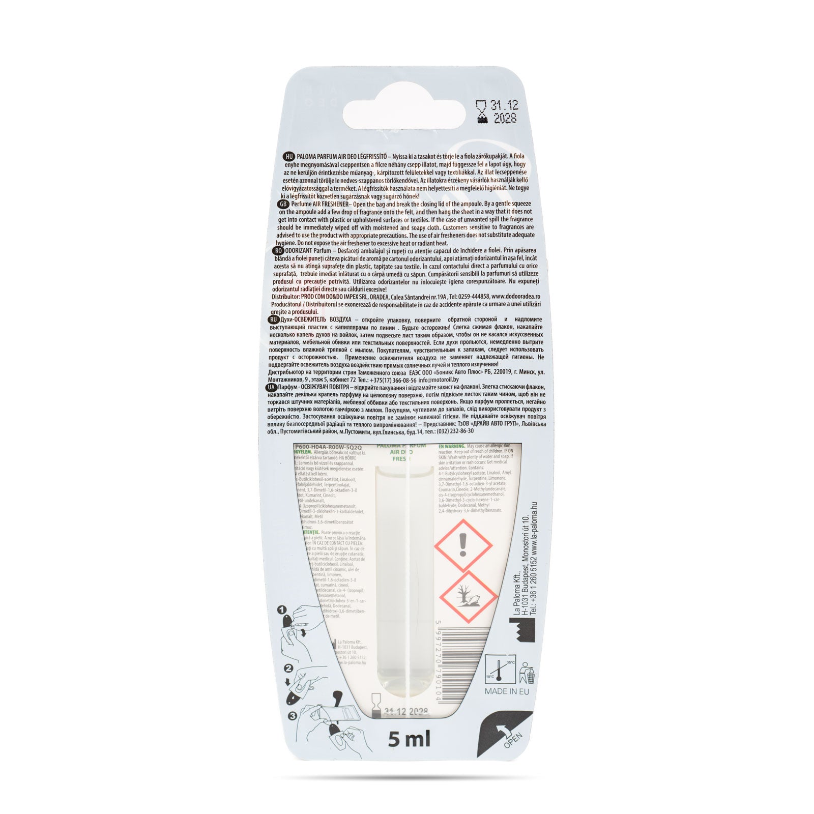 Odorizant auto Paloma Parfum Fresh 5ml
