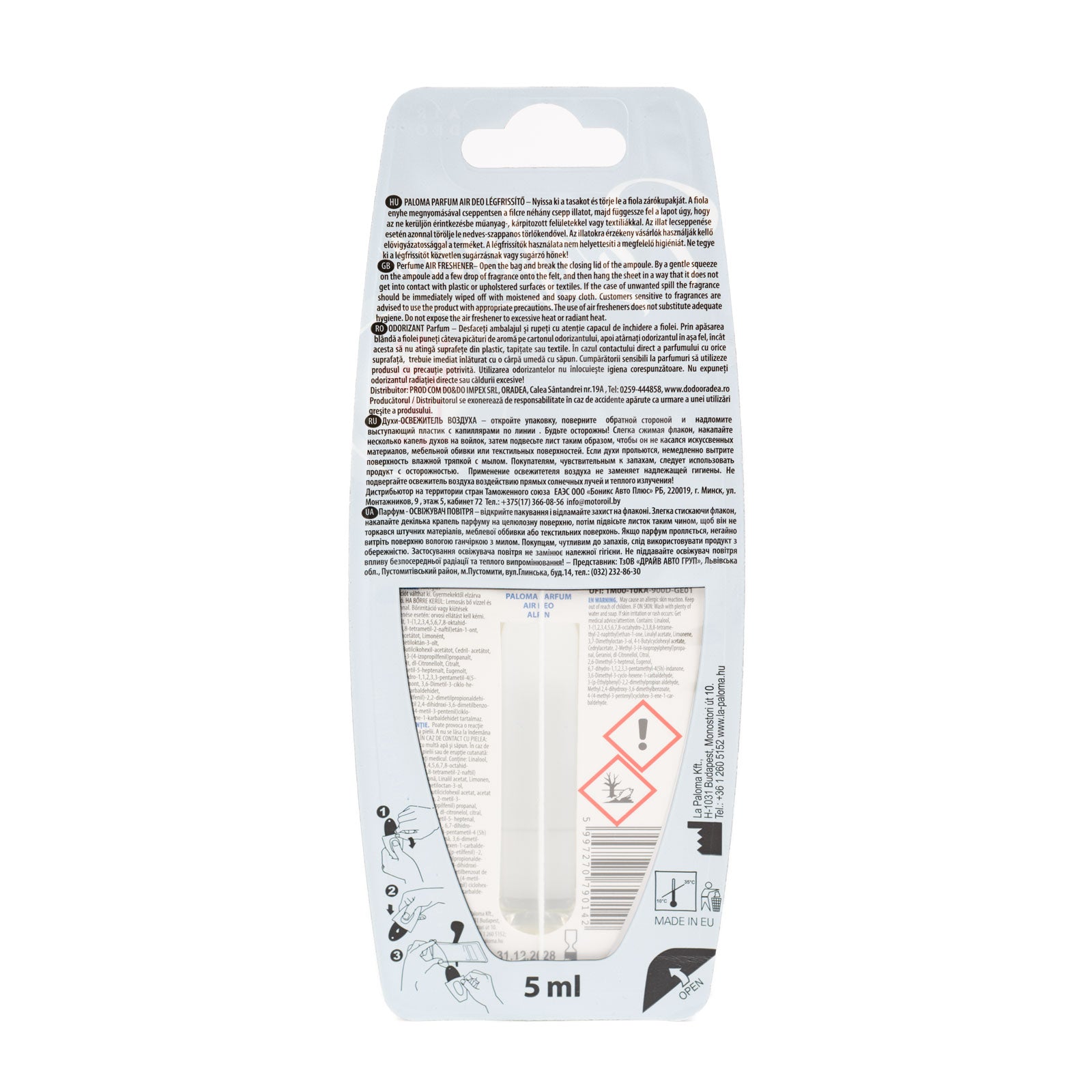 Odorizant auto Paloma Parfum Sport 5ml