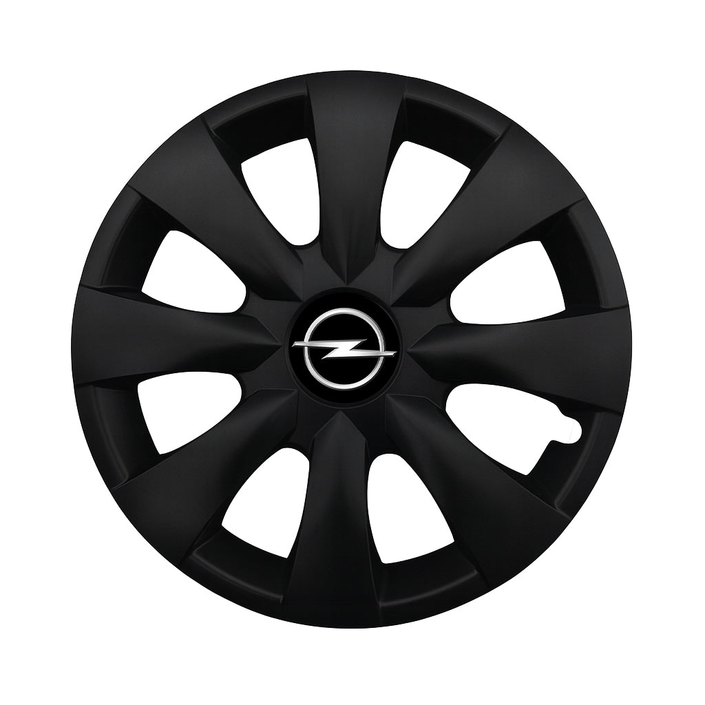 Set 4 capace roti potrivite jantelor de 15 inch compatibile OPEL, Model - 316 Black Edition