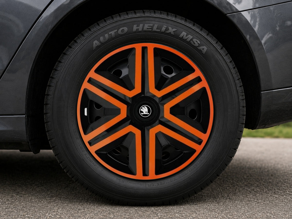 Set 4 capace roti Orange R14 Compatibil Cu Skoda Nou