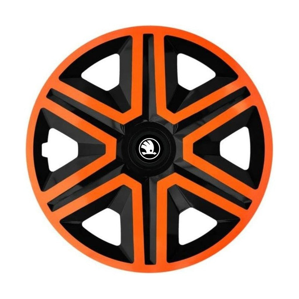Set 4 capace roti Orange R15 Compatibil Cu Skoda Nou