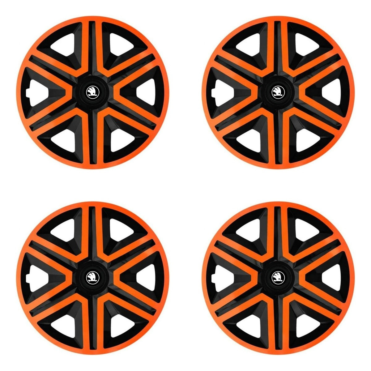 Set 4 capace roti Orange R15 Compatibil Cu Skoda Nou