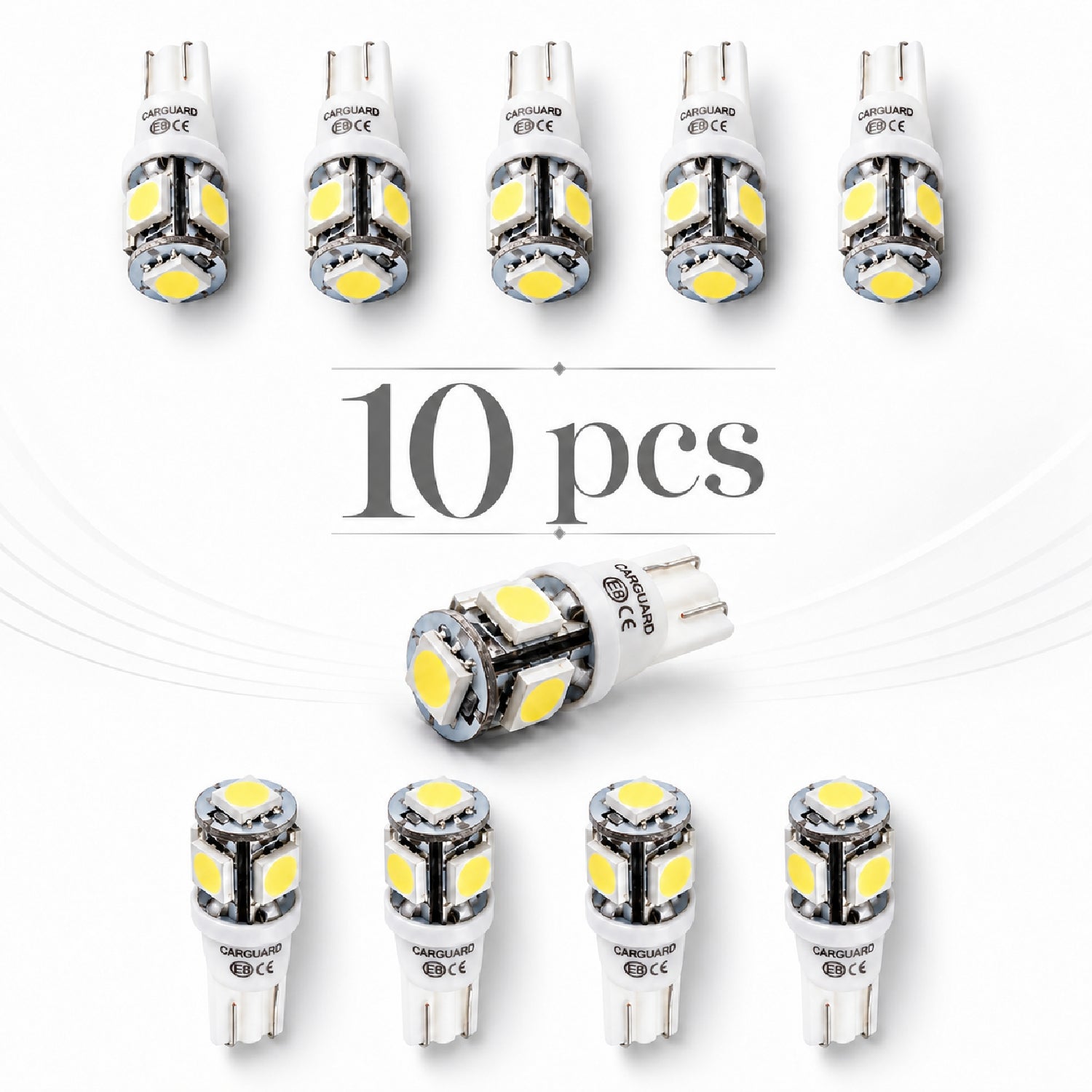 Pachet 10 Leduri auto de pozitie T10 1.25 W Carguard